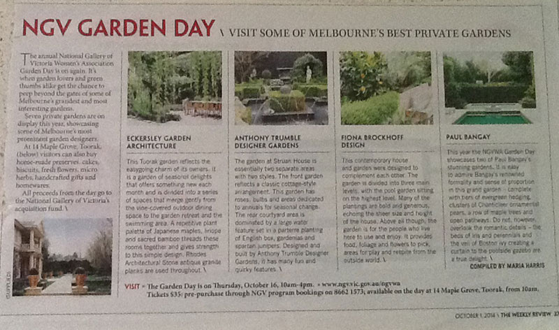 The Melbourne Review featuring Anthony Trumble of Designer Gardens
